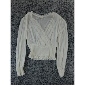 Self❤️E Womens X Small White‎ Rayon Blend Long Sleeve Shirt